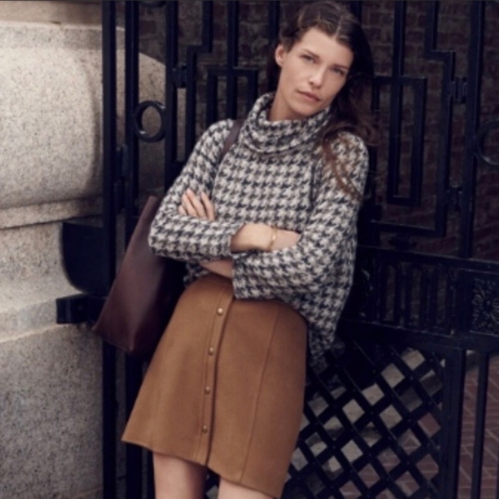 Madewell Houndstooth Turtleneck Sweater XS